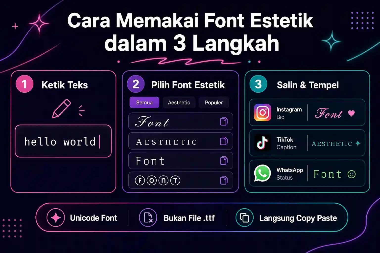 Cara Memakai Font Aesthetic dalam 3 Langkah
